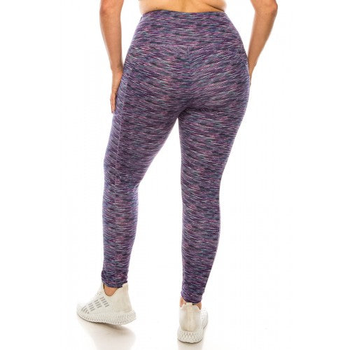 Space Dye Print Leggings - Plus Size