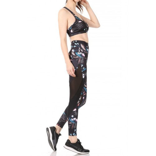 Black Floral Workout Set